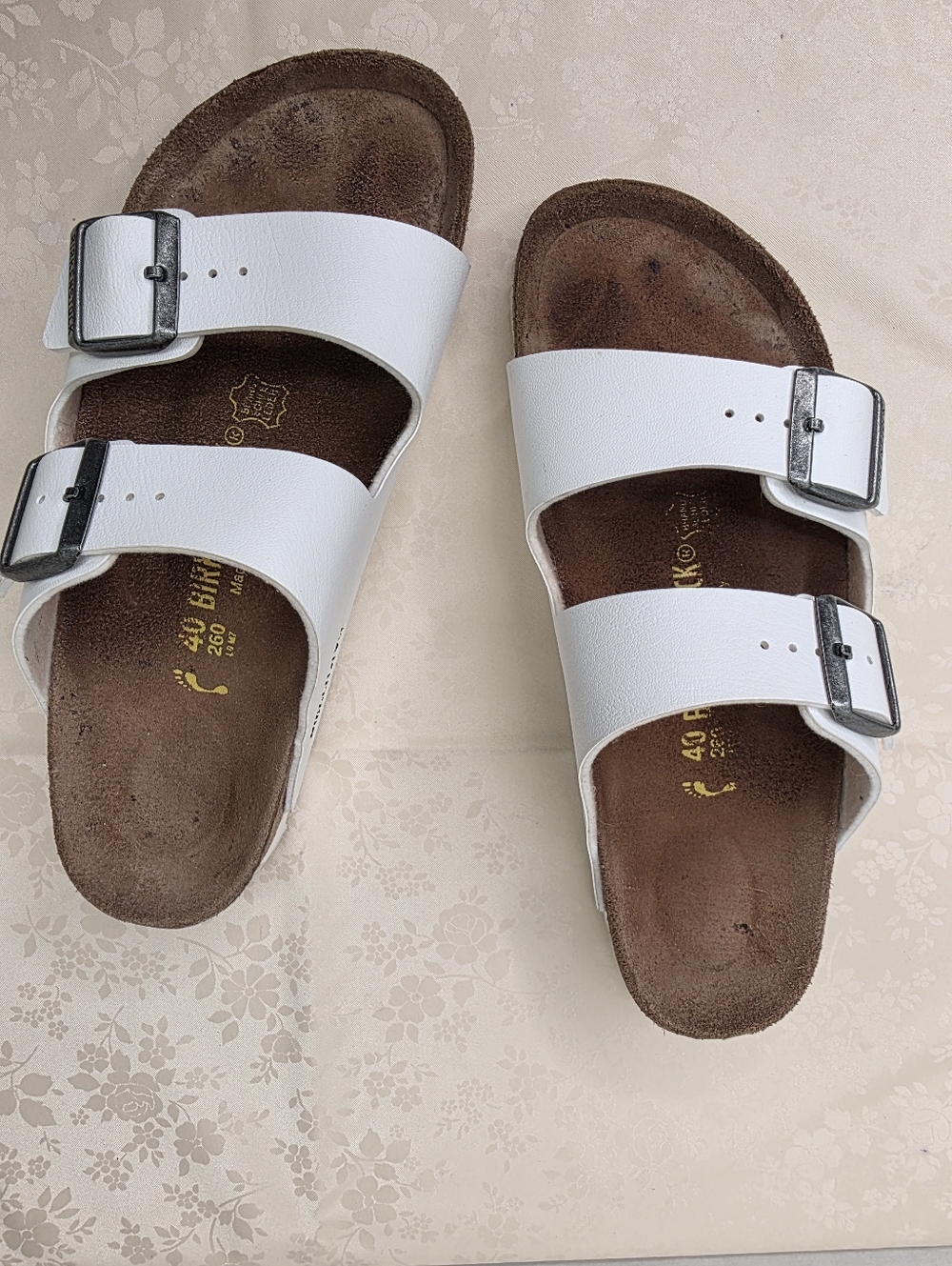 Birkenstock Arizona White Sandals EU 40 US Women's 9 Regular Fit